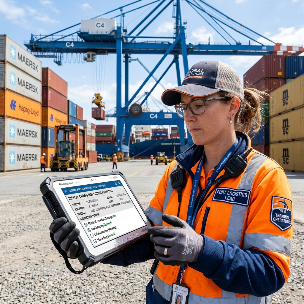 Field Logistics Inspection with Rugged Tablet
