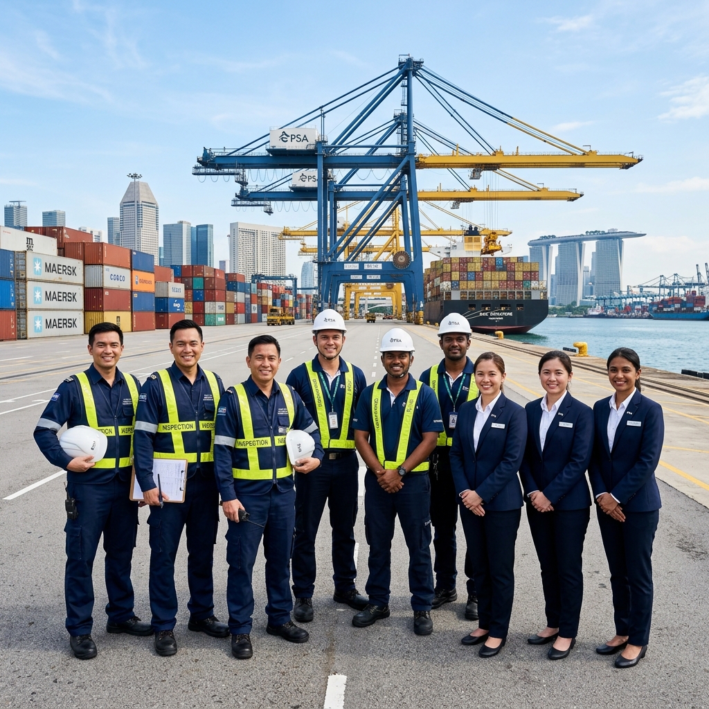 Meridian Cargo Checkers Team in Singapore Port